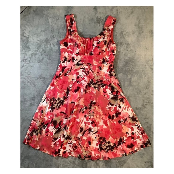 East 5th Dresses & Skirts - East 5th Women's Floral A-Line Midi Dress Size 14 Pink Red